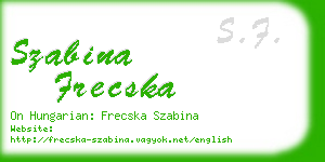 szabina frecska business card